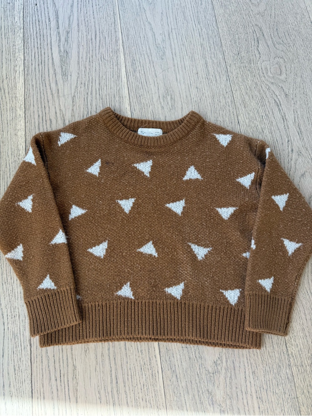 Rylee + Cru Casual Brown Triangle Pattern Sweater